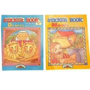 1994 Landolls Bible Sticker Book Daniel Noah Set of 2 Religious Activity
